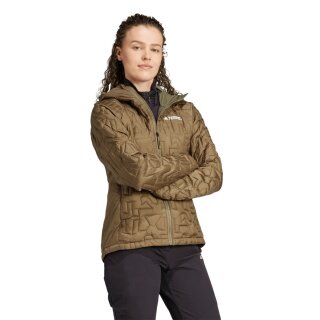 adidas Terrex Xperior PrimaLoft Loose Fill Hooded Insulation Jacket olive green ladies