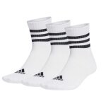 adidas Sports Socks 3-Stripes Cushioned Sportswear Mid-Cut (Cotton) white/black - 3 pairs