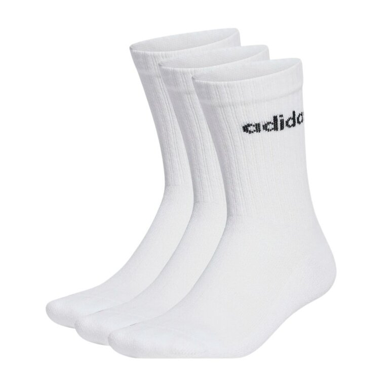 adidas Sports Socks Linear Crew Cushioned (Cotton, fully padded) white - 3 pairs