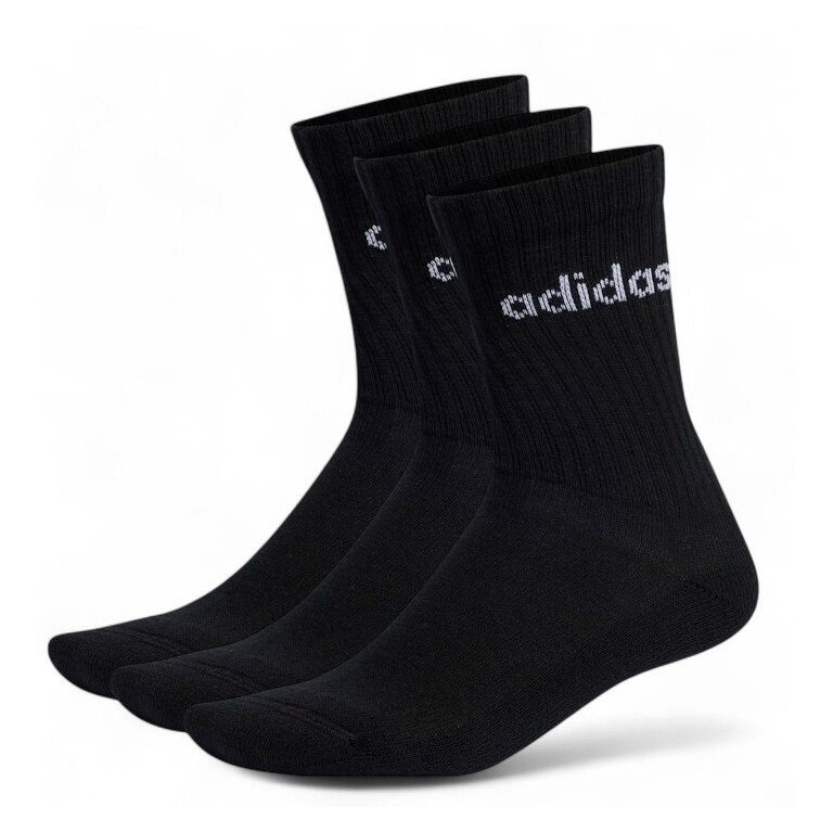 adidas Sports Socks Linear Crew Cushioned (Cotton) black - 3 pairs
