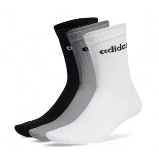 adidas Sports Socks Linear Crew Cushioned (Cotton) white/grey/black - 3 pairs