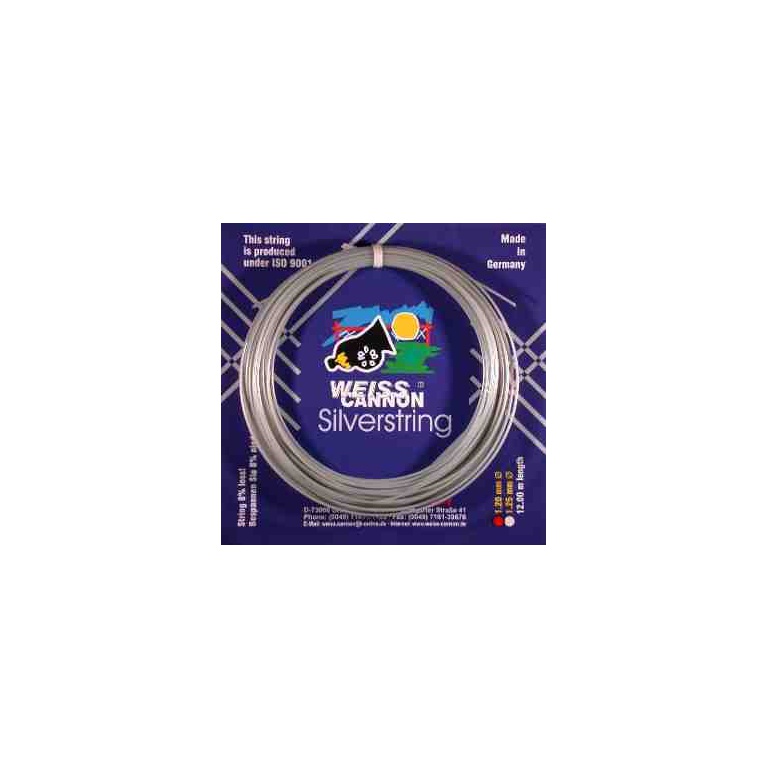 WeissCannon Tennis String Silverstring (Durability+Power) silver 12m Set