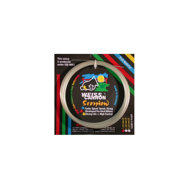 WeissCannon Tennis String Scorpion (Durability+Control) white 12m Set