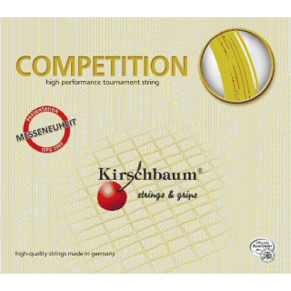 Stringing with Kirschbaum Competition yellow tennis string