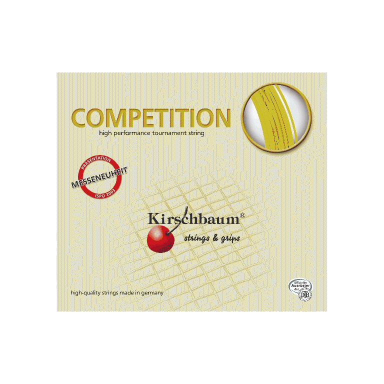 Stringing with Kirschbaum Competition yellow tennis string