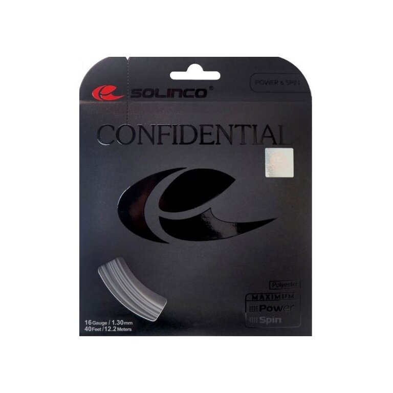 Solinco Tennis String Confidential (Durability+Feel) grey 12m Set