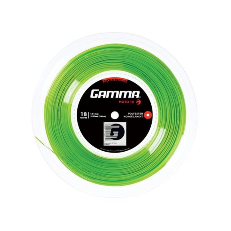 Gamma Tennis String Moto (Durability + Spin) lime green 100m reel