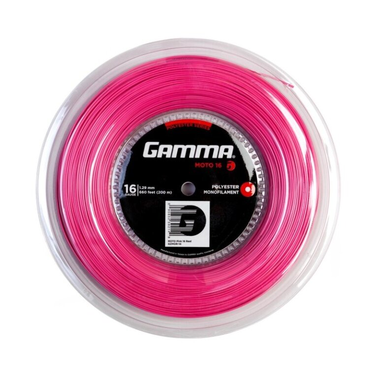 Gamma Tennis String Moto (Durability + Spin) pink 200m reel