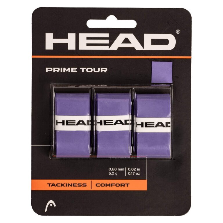 Head Overgrip Prime Tour 0.6 mm (Comfort, Grip) purple pack of 3
