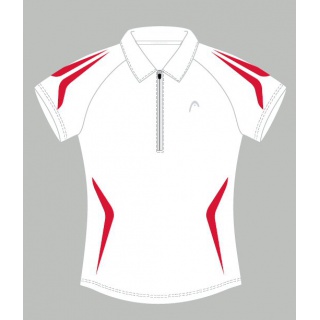 Head Polo Zip white/red Women (Size S)