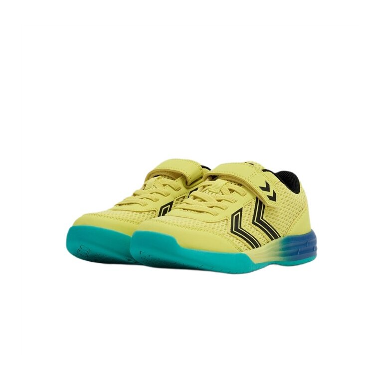 Hummel Hallen Indoor Shoes Multiplay Flex VC (Velcro) lime green/blue children