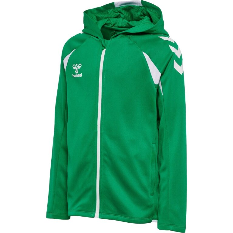 hummel Core 2.0 Full-Zip Hoodie (100% recycled Polyester) green/white children