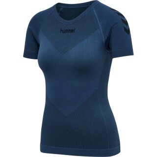 hummel Functional Underwear Short Sleeve Seamless Round Neck denim blue Women