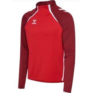 Hummel long-sleeve shirt hmlLEAD 2.0 Half Zip (recycled polyester, high breathability) red men's