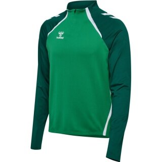 Hummel long-sleeve shirt hmlLEAD 2.0 Half Zip (recycled polyester, high breathability) green men's