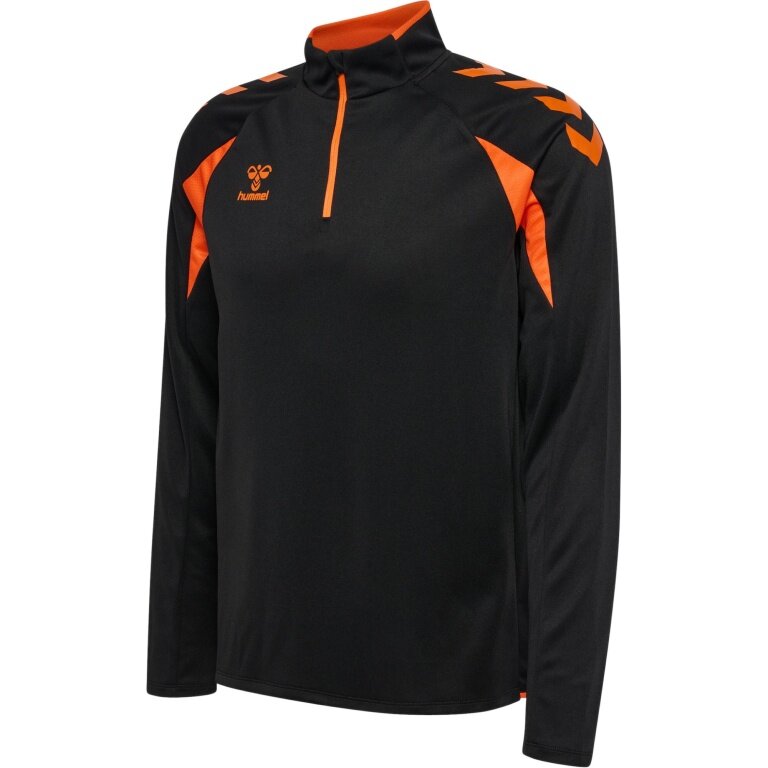hummel Sport Long Sleeve Shirt hmlCORE 2.0 Half Zip (optimal freedom of movement) black/orange men's