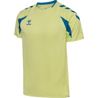hummel Sport Shirt hmlCORE 2.0 (recycled polyester, optimal freedom of movement) short-sleeved lime green/blue men's