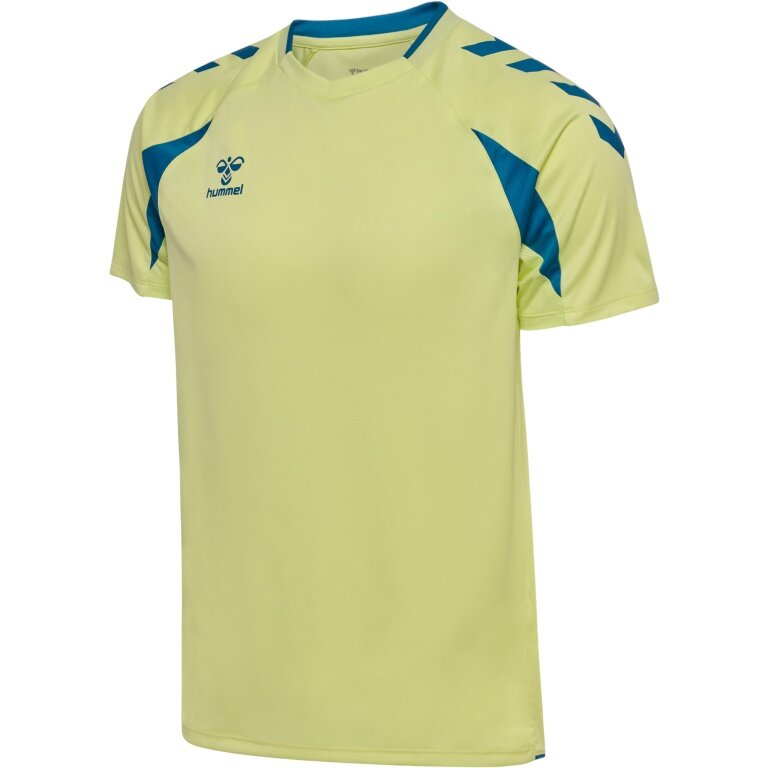 hummel Sport Shirt hmlCORE 2.0 (recycled polyester, optimal freedom of movement) short-sleeved lime green/blue men's