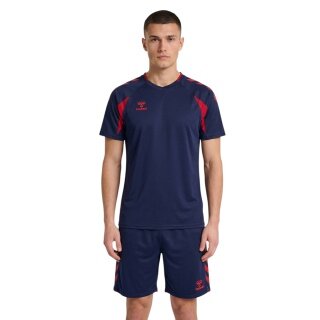 hummel Sport Shirt hmlCORE 2.0 (recycled polyester, optimal freedom of movement) short sleeve navy/red men's