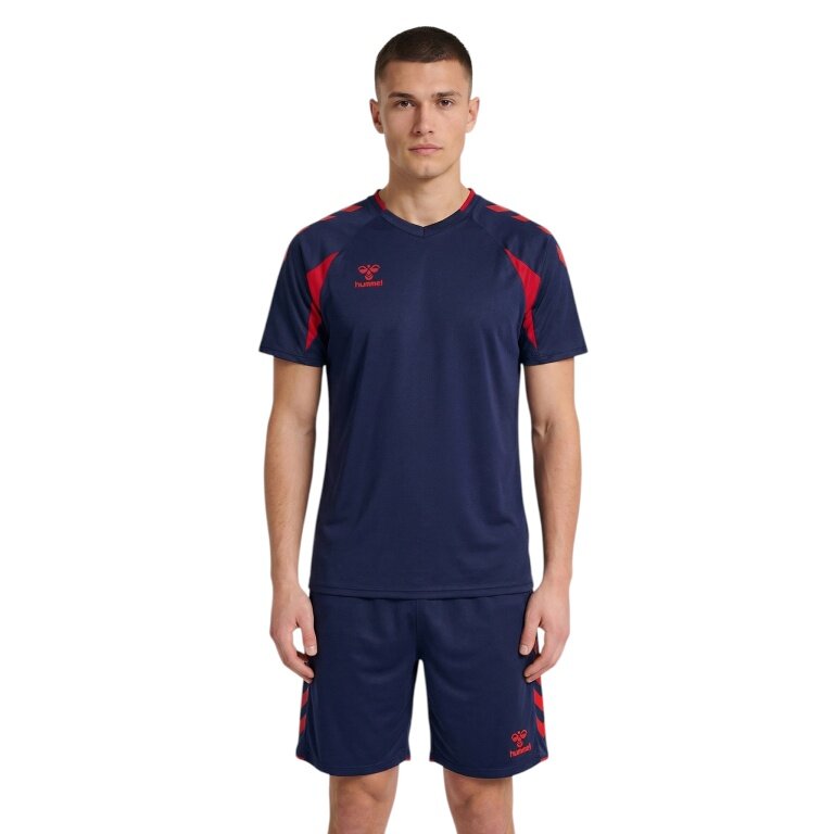 hummel Sport Shirt hmlCORE 2.0 (recycled polyester, optimal freedom of movement) short sleeve navy/red men's