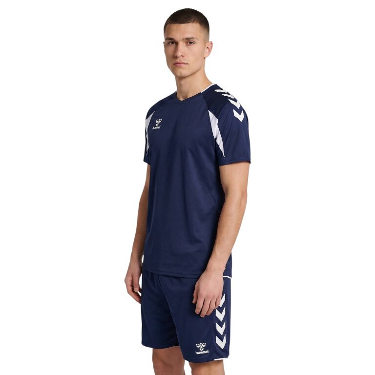 hummel Sport Shirt hmlCORE 2.0 (recycled polyester, optimal freedom of movement) short-sleeved navy blue/white men's