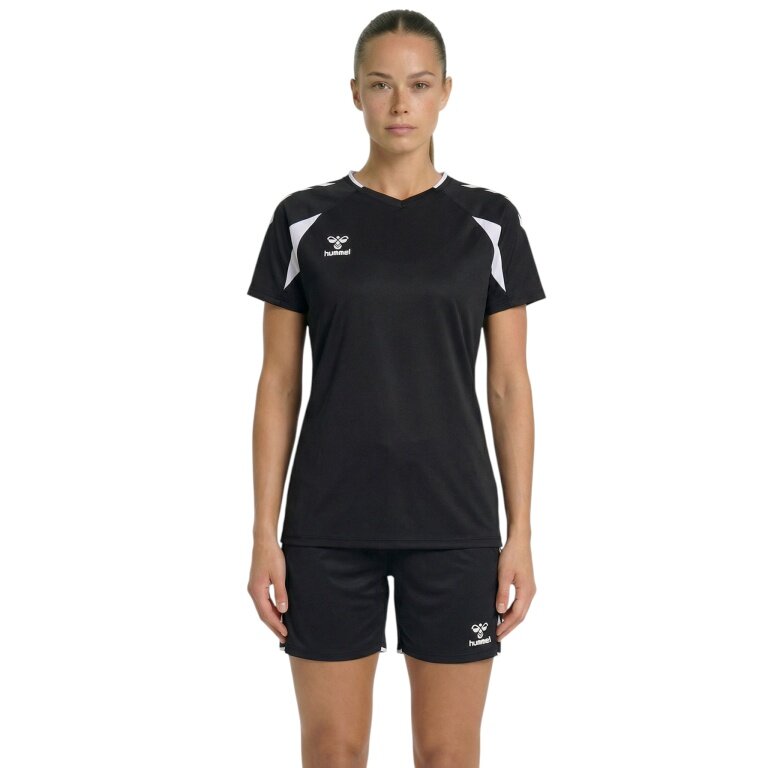 hummel Sport Shirt hmlCORE 2.0 (recycled polyester, optimal freedom of movement) black/white ladies