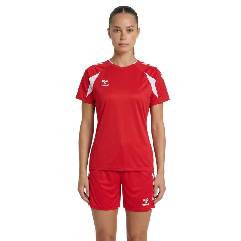 hummel Sport Shirt hmlCORE 2.0 (recycled polyester, optimal freedom of movement) red/white ladies
