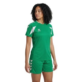 hummel Sport Shirt hmlCORE 2.0 (recycled polyester, optimal freedom of movement) short sleeve green/white ladies