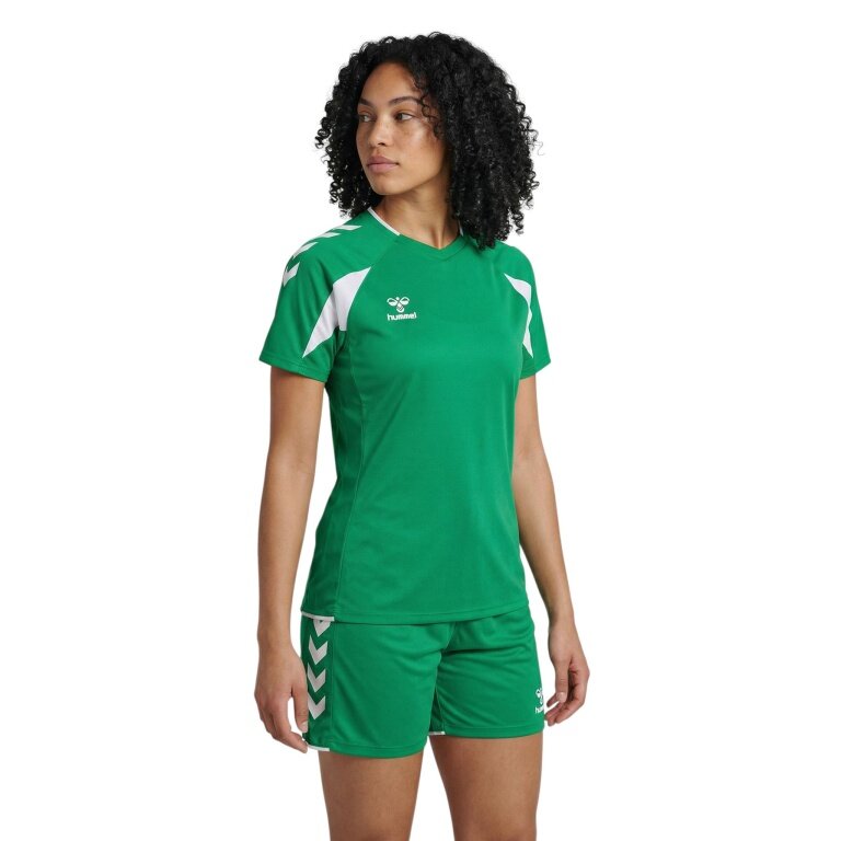 hummel Sport Shirt hmlCORE 2.0 (recycled polyester, optimal freedom of movement) short sleeve green/white ladies