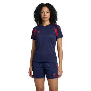 hummel Sport Shirt hmlCORE 2.0 (recycled polyester, optimal freedom of movement) short-sleeved navy/red ladies