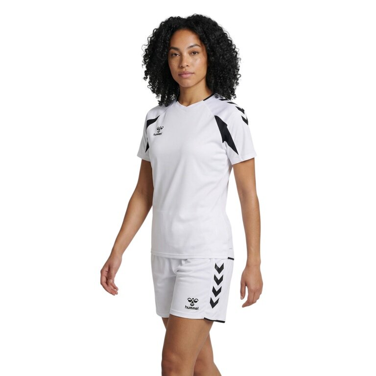 hummel Sport Shirt hmlCORE 2.0 (recycled polyester, optimal freedom of movement) short sleeve white/black ladies