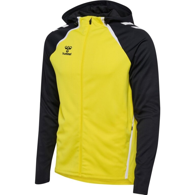 Hummel sports training jacket hmlLEAD 2.0 zip hoodie (high breathability, quick-drying) yellow/black men's