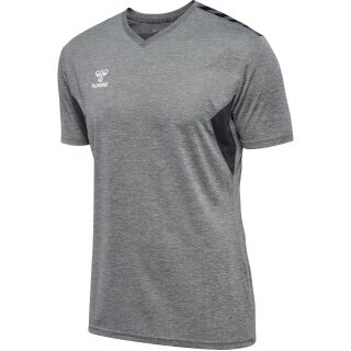 Hummel Sport T-shirt hmlAUTHENTIC Jersey (100% Polyester) Short Sleeve Grey/Black Men's