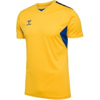 Hummel Sport T-shirt hmlAUTHENTIC Jersey (100% Polyester) Short Sleeve Yellow/Blue Men's