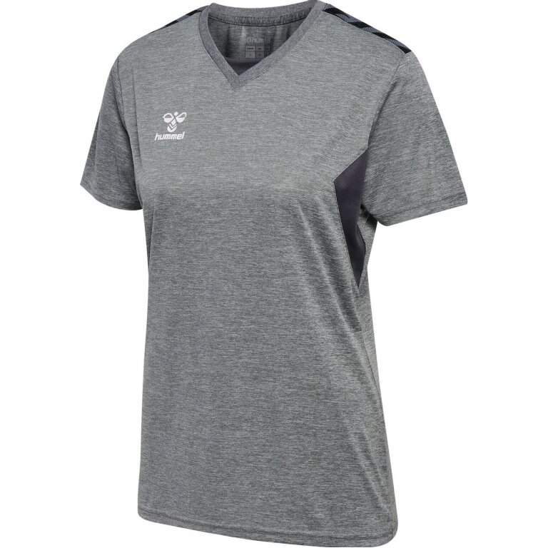 Hummel Sports Shirt hmlAUTHENTIC Jersey (100% Polyester) Short Sleeve Grey Ladies