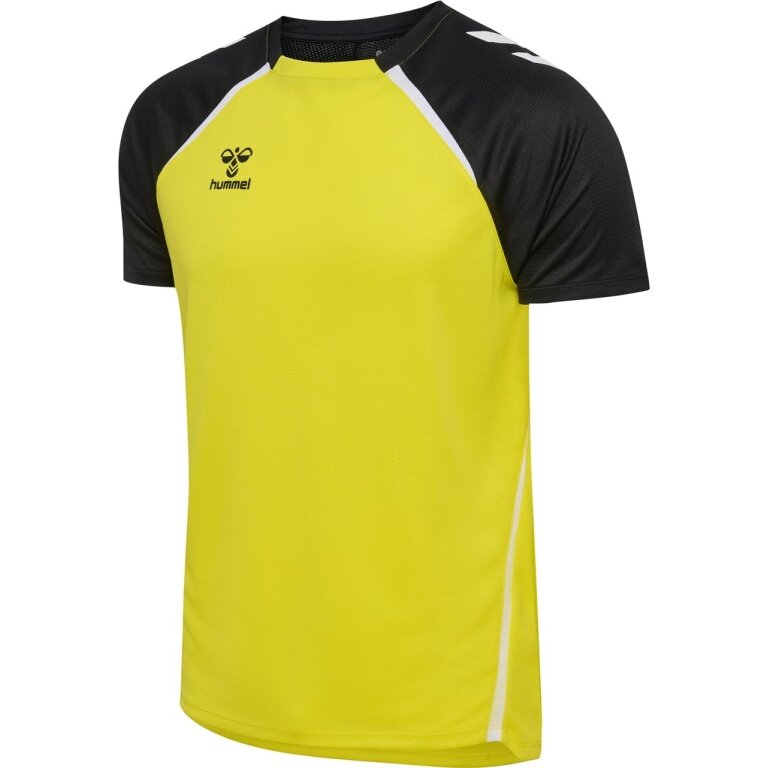 Hummel Sport T-shirt hmlLEAD 2.0 Jersey (recycled polyester, quick-drying) yellow/black men's