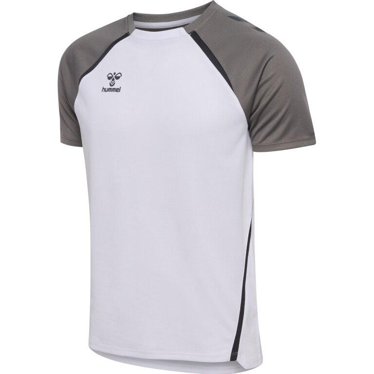 Hummel Sport T-shirt hmlLEAD 2.0 Jersey (recycled polyester, quick-drying) white/grey men's