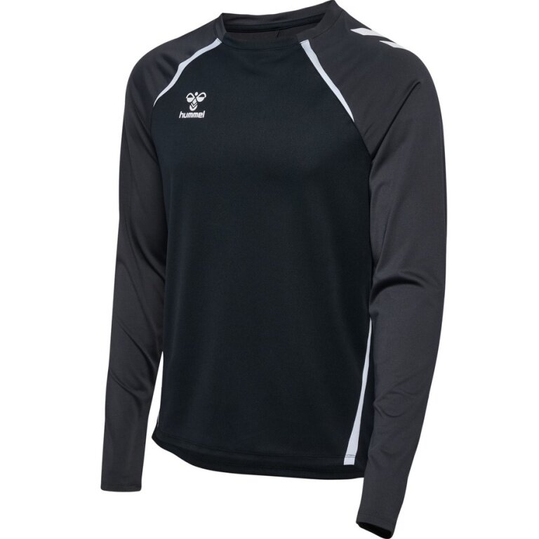 hummel Sport Long Sleeve Shirt hmlLEAD 2.0 Crew Sweat (breathable) black/asphalt grey Men's