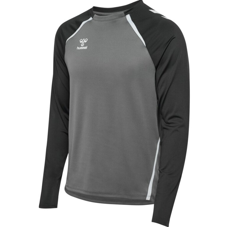 Hummel Sport Long Sleeve Shirt hmlLEAD 2.0 Crew Sweat (breathable) grey/black men's