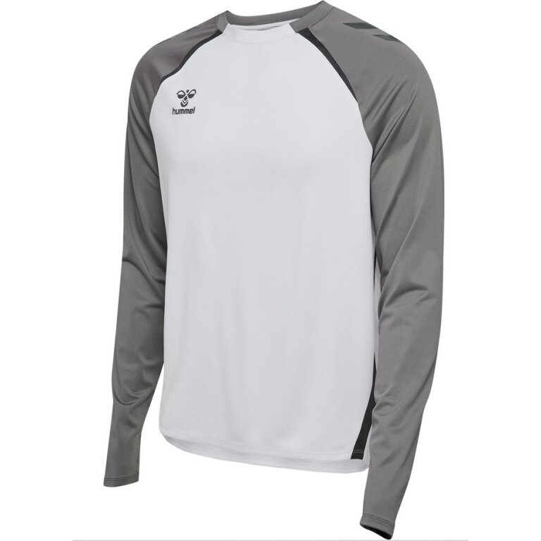 Hummel Sport Long Sleeve Shirt hmlLEAD 2.0 Crew Sweat (breathable) white/grey men's