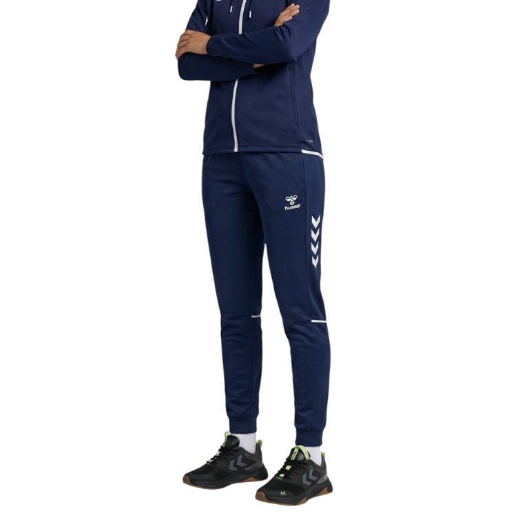 hummel Sport Trousers hmlCORE 2.0 Track Pants (100% recycled Polyester) long navy blue/white ladies