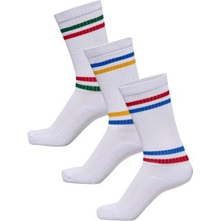 Hummel Sports Socks Chevron High Crew Retro White/Colourful - 3 Pairs