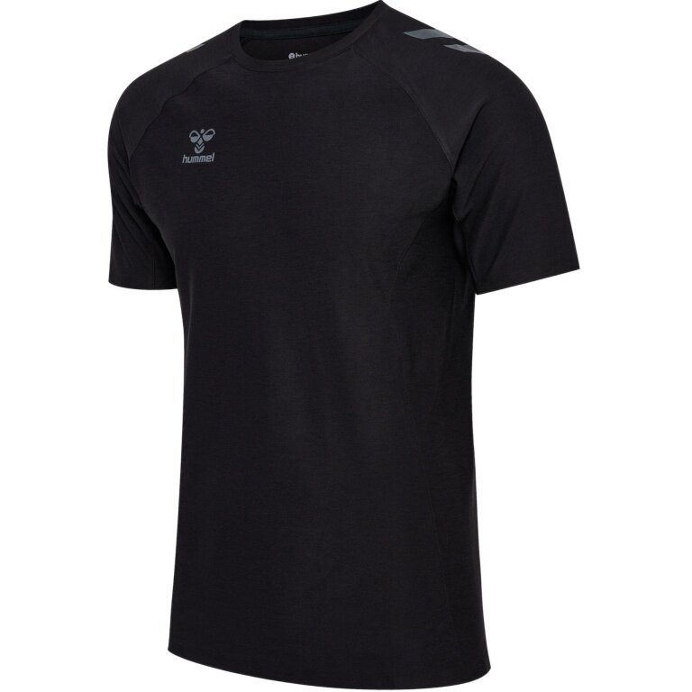 Hummel Training T-shirt hmlCIMA 2.0 Jersey (very stretchy material, soft material) black melange men's