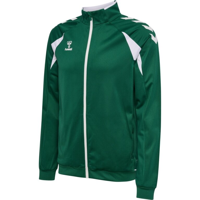 hummel Training Jacket hmlCORE 2.0 Track Zip (100% recycled Polyester) dark green/white Men's