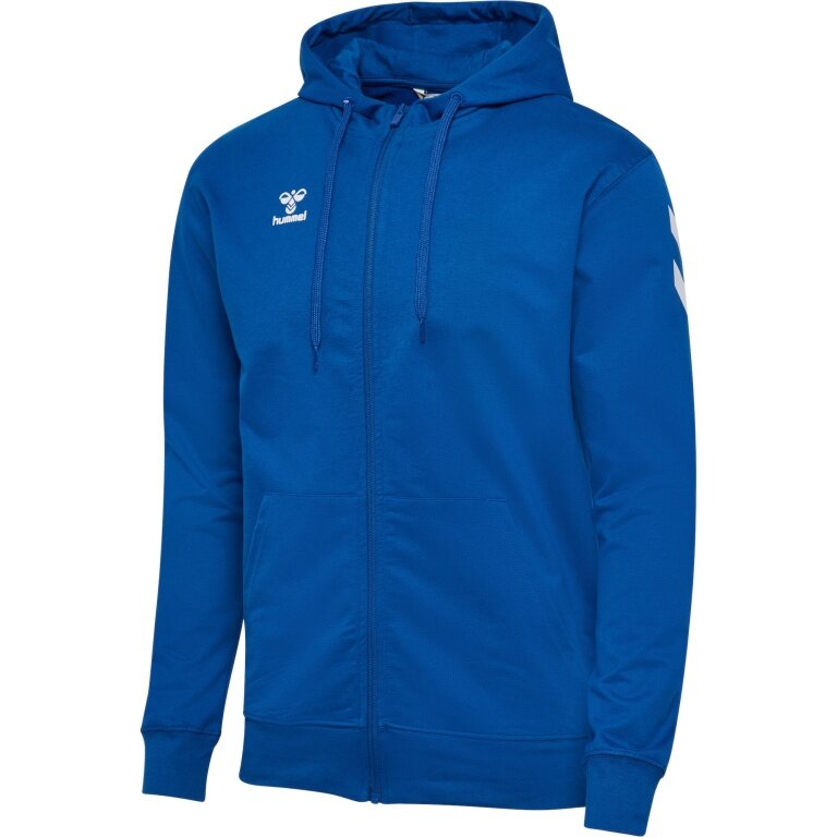 Hummel training jacket hmlGO 2.0 Chevron full-zip hoodie (cotton, with hood) blue men's