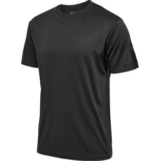 hummel Sport T-shirt hmlACTIVE PL Jersey (100% rec. Polyester) short sleeve black Men