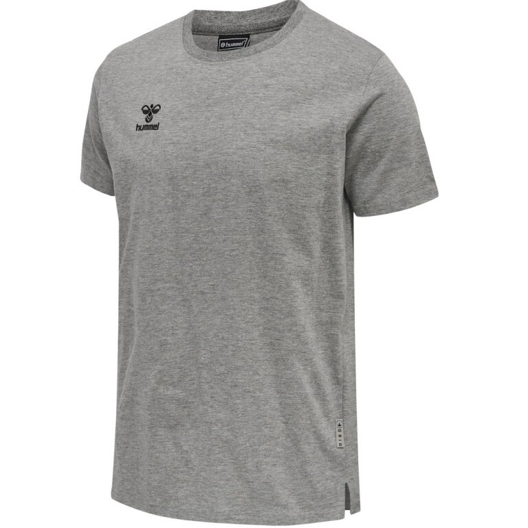 hummel Sport T-shirt hmlMOVE Grid Cotton (100% Cotton) Short Sleeve Light Grey Men