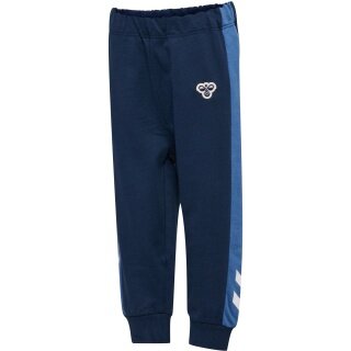 Hummel leisure jogging trousers hmlMINI Reg Block Pant (cotton) long dark blue toddlers
