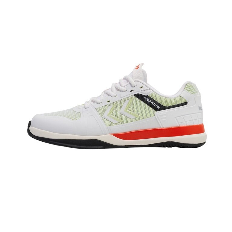 Hummel Hallen Indoor Shoes Power Play Pro white/light green/red Men's