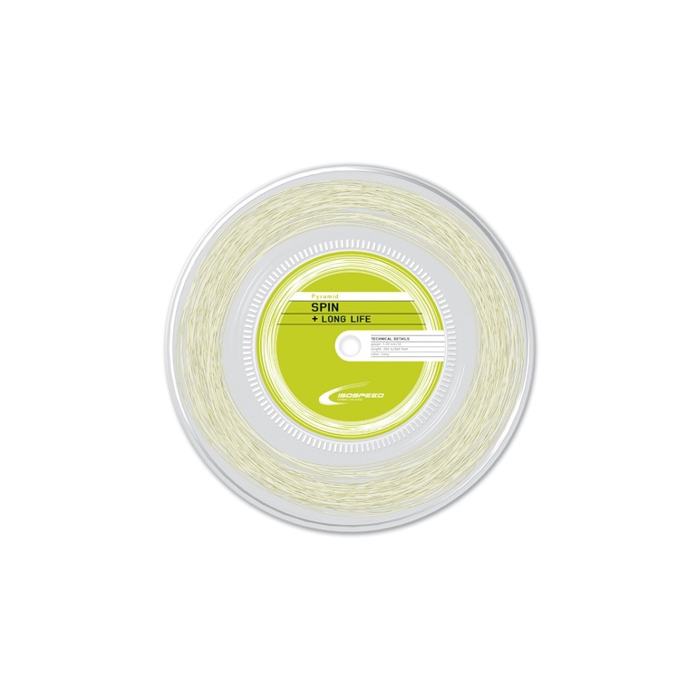 IsoSpeed Tennis String Pyramid (Spin+Durability) white 200m roll